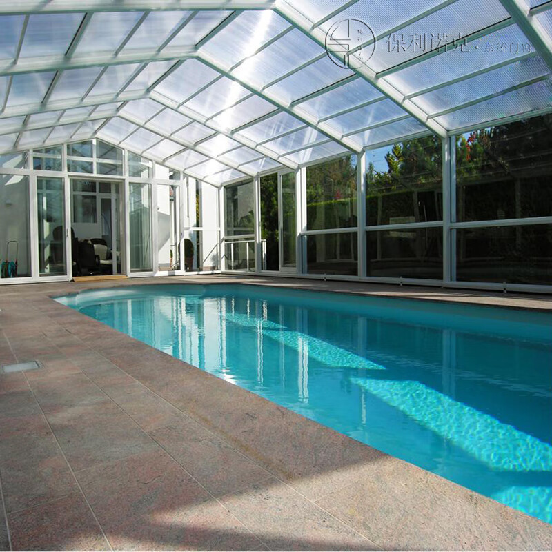 保利诺克别墅泳池盖顶可移动伸缩阳光房断桥铝合金隔音隔门窗台阳台