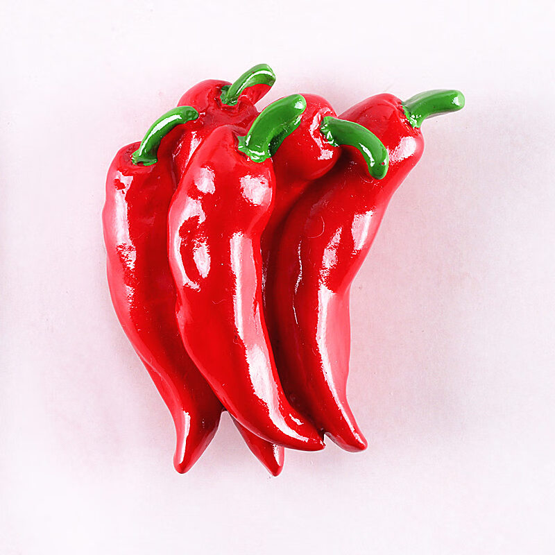 吾礼 卡通可爱创意蔬菜冰箱贴立体磁性贴装饰贴 蔬菜红辣椒 中号