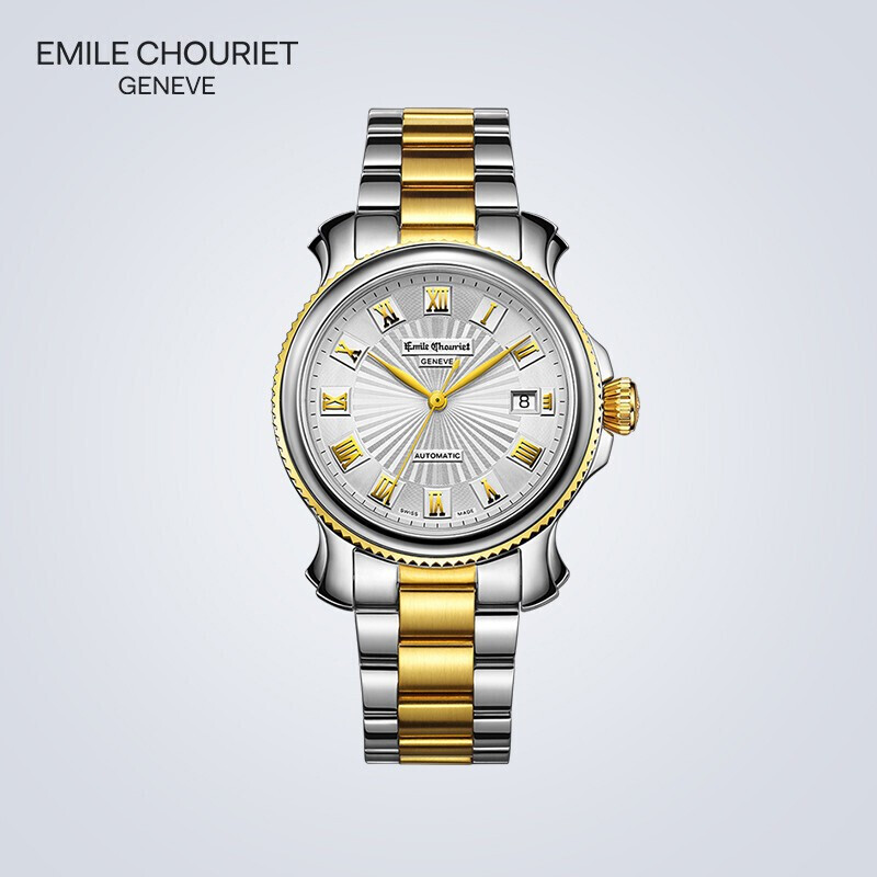 艾米龙(emile chouriet)瑞士手表 时光之翼系列 18k金圈机械表男表送