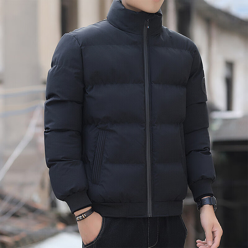 凯逸弗(kainifu)男士外套秋冬季新款学生加厚棉服 黑色 m