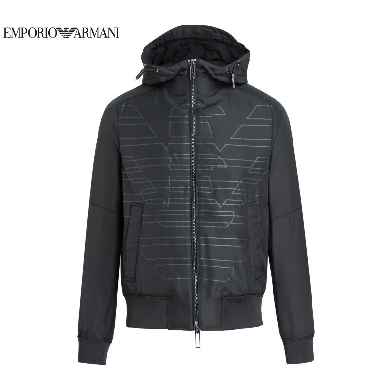 阿玛尼EMPORIO ARMANI奢侈品男装EA20秋冬男士棉外套 6H1BD9-1NYAZ BLACK-0999黑色 50