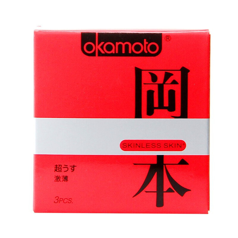 冈本(okamoto)天然胶乳橡胶套 3只装(激薄)安全套 1盒