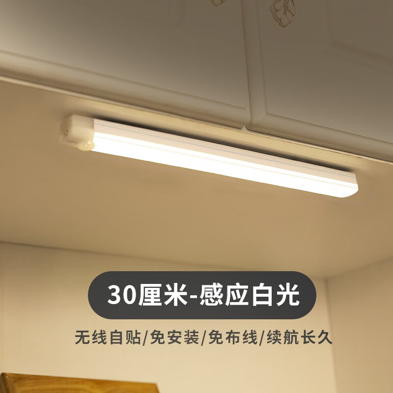 鸿视led人体感应灯带楼道走廊橱柜衣柜灯镜前灯柜底灯家用小夜灯 300mm白光单支装怎么看?