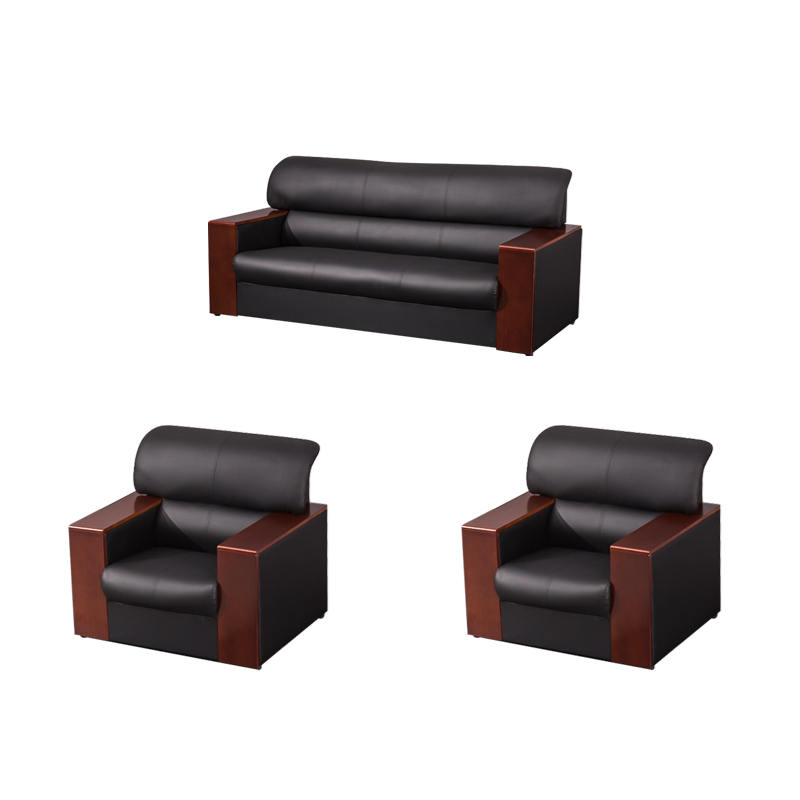 卡奈登 办公沙发办公室用会客沙发商务接待办公家具沙发茶几组合简约皮沙发 1+1+3+长茶几 QDSF005