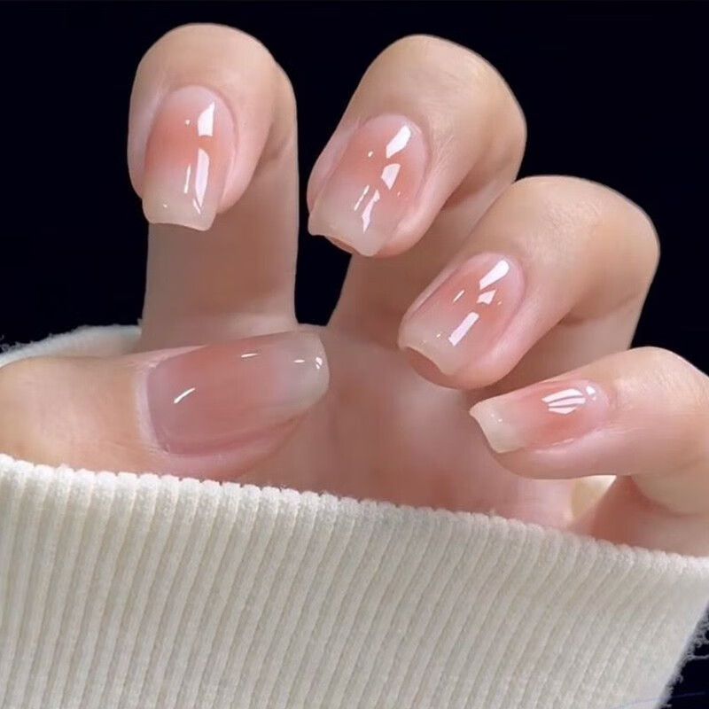 精沐2024早春天美甲贴片成品穿戴式假指甲片蝴蝶花朵清新绿色镶钻爆闪