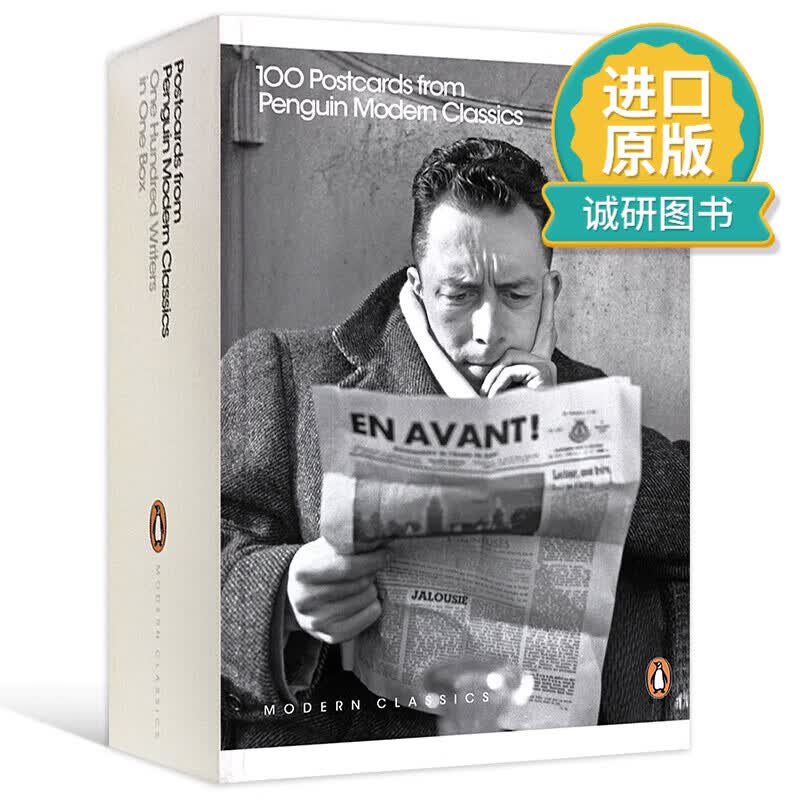 正版 英文原版 企鹅现代经典系列明信片100个名作家 One Hundred Writers in One Box 精装 英文版