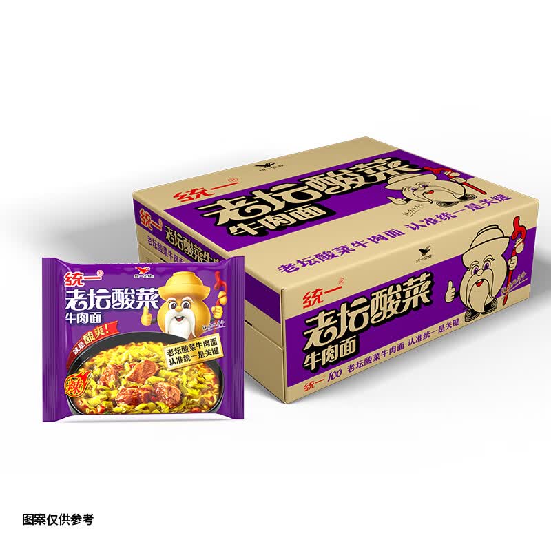 统一老坛酸菜牛肉面袋面整箱24袋香辣味速食方便面(新老包装随机发货)属于什么档次？