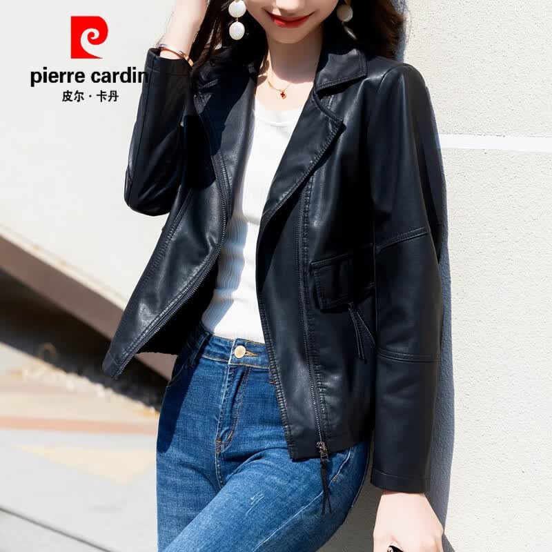 皮尔卡丹（pierre cardin）皮衣外套女短款2023年春秋新款港风休闲显瘦小个子机车皮夹克 黑色 M90-105斤使用感如何?
