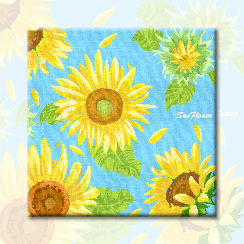 美岸新款数字油画diy油彩画水彩填色向日葵涂色填充芳华装饰手工绘画