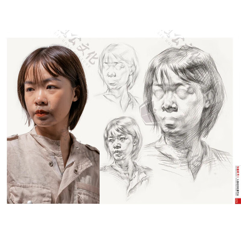 争霸联考5头像结构临摹范本2021烈公文化陈洪彬人物画素描五官肌肉图