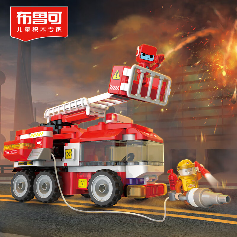 布鲁可 大颗粒积木 积木拼插拼插布鲁克男孩女孩积木车玩具 交通工具