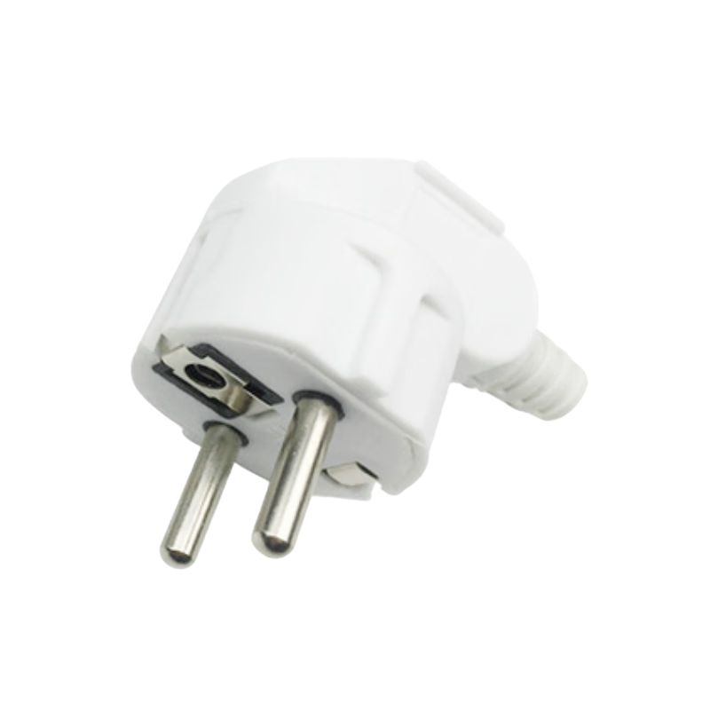 扑哩扑剌欧标16a250v插头法式插座自接线电源德法韩泰俄罗斯弯头2脚圆