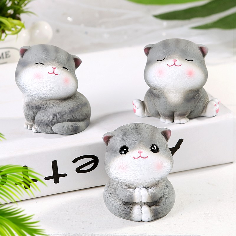 暖橙耀耀喵妮卡猫咪桌面摆件装饰生日520情人节礼物送男友女生闺蜜伴手礼 喵妮卡摆件（D款）+拉菲草礼盒