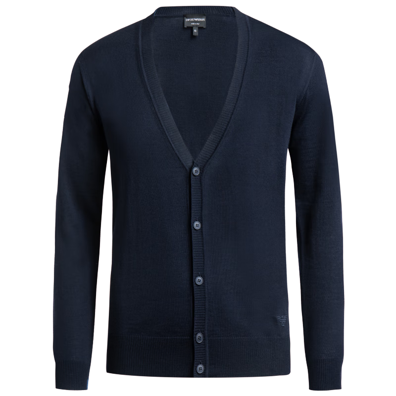 阿瑪尼EMPORIO ARMANI【禮物】EA男士簡(jiǎn)約V領(lǐng)毛衣針織外套