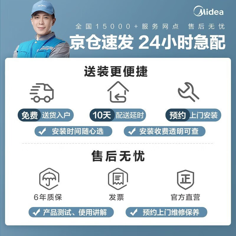 美的（Midea）空调 大1.5匹p 新一级能效变频冷暖空调 制暖自清洁低噪 家用空调挂机 极光先锋 KFR-35GW/N8MHA1