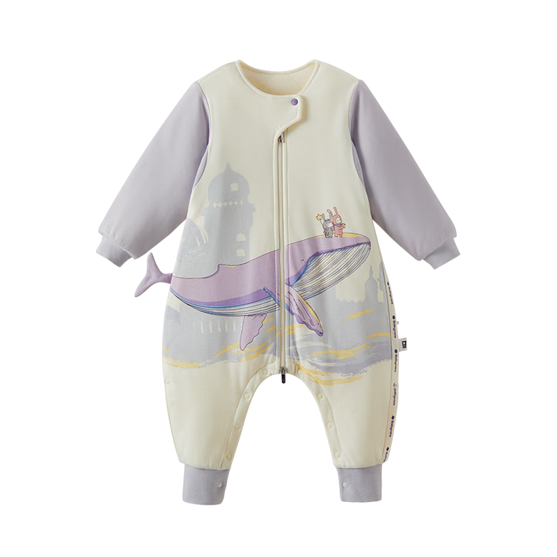 bc babycare气凝层舒暖分腿睡袋秋冬宝宝恒温分腿睡袋儿童防踢被热气层 卡斯尔气球-寒冬(室温12-16℃) 90cm(建议身高85-95)