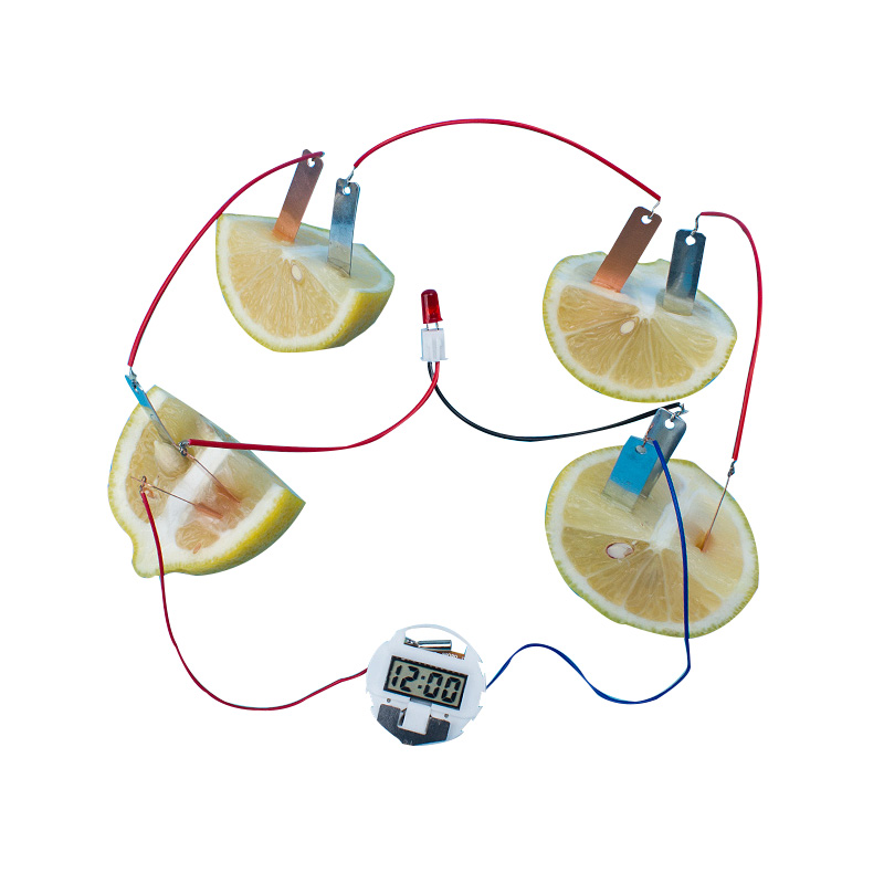 diy科学实验材料小学初中学校可乐土豆柠檬番茄锌片铜片水果电池表芯