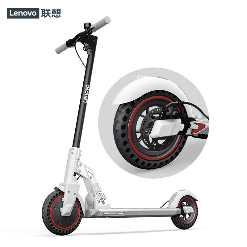 联想（Lenovo） 电动滑板车M2 成人/学生迷你便携 电动车 折叠双轮踏板车 M2蜂窝胎 皓月白