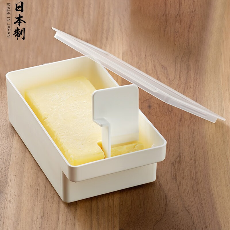 家の物语（KATEI STORY）日本进口黄油切割储存盒冰箱奶酪芝士片保鲜盒收纳牛油乳酪切块器 可收纳大约200g黄油 单件装 430ml