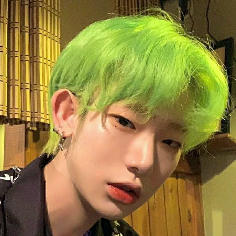 荧光绿染发剂牛油果绿北极星闷青色染发膏2021流行色男生专用发色