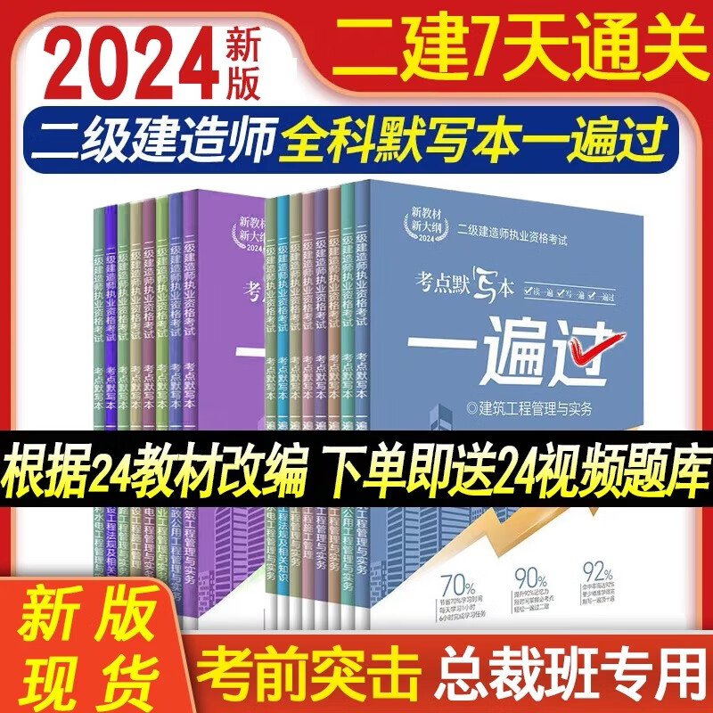 2024年二建一遍过默写本二级建造师填空试重点考点一本通建筑教辅 科目 机电全科属于什么档次？