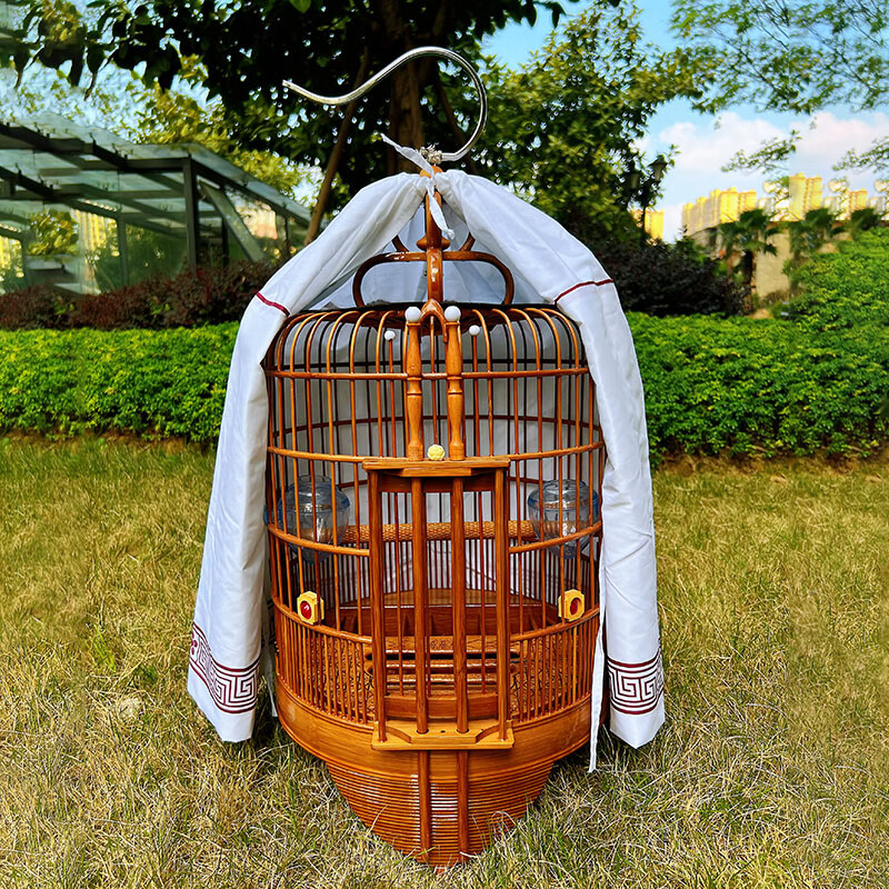 hkpz新款广式广西底广笼画眉鸟笼全套大号竹制精品高档八哥笼清远笼子