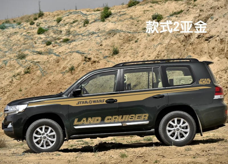 雷静 适用于兰德酷路泽车贴拉花 腰线改装贴纸 车身彩条装饰贴花 款式1深灰进口材料