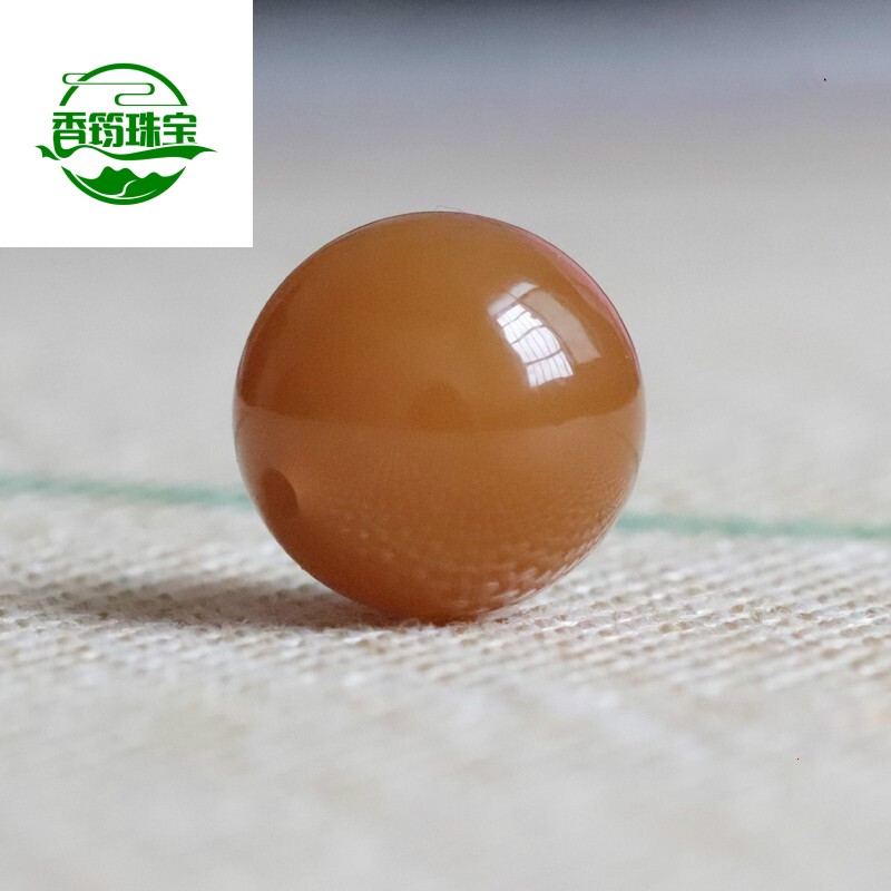 仙来阁  新疆和田玉且末糖料珠子散珠单颗圆珠diy多宝手串文玩配珠
