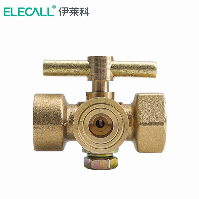 伊莱科(elecall)压力表阀门三通旋塞阀铜制阀门自来水压力表减压阀
