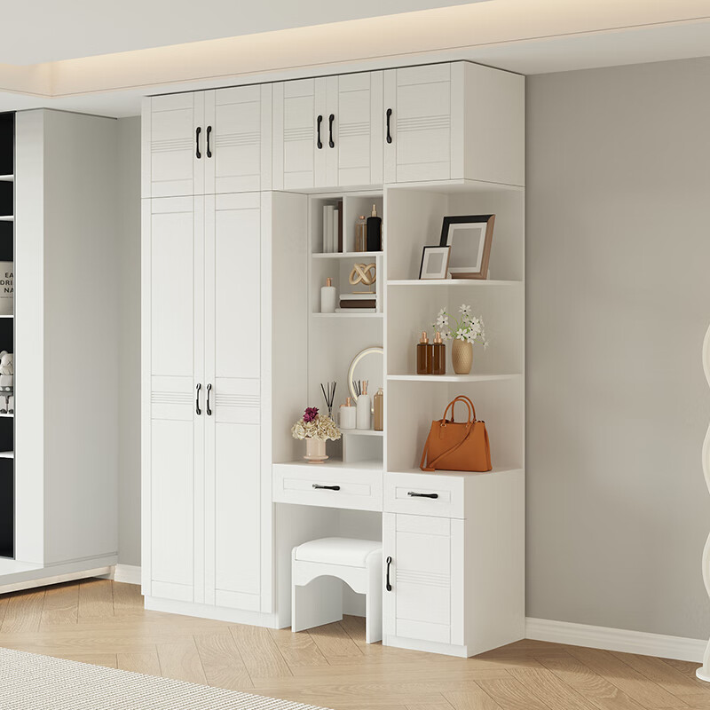 麦室推拉门衣柜实木带梳妆台衣柜家用卧室简约出租房实木柜子化妆桌带