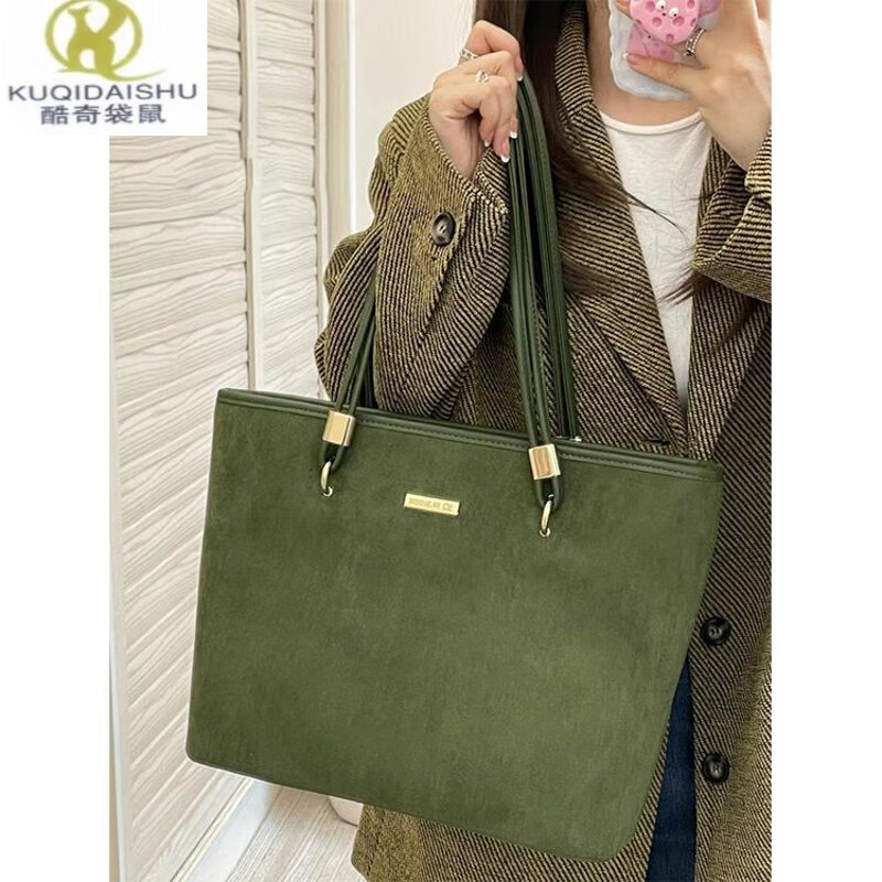 包小众包包高级感包包通勤大容量单肩包花公主定制女包手提包 墨绿色