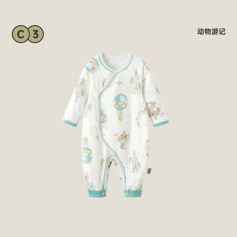 威尔贝鲁婴儿新生儿宝宝秋冬季纯棉新款保暖包屁衣哈衣爬服连体衣睡袋 动物游记（偏门襟款） 66cm使用感如何?