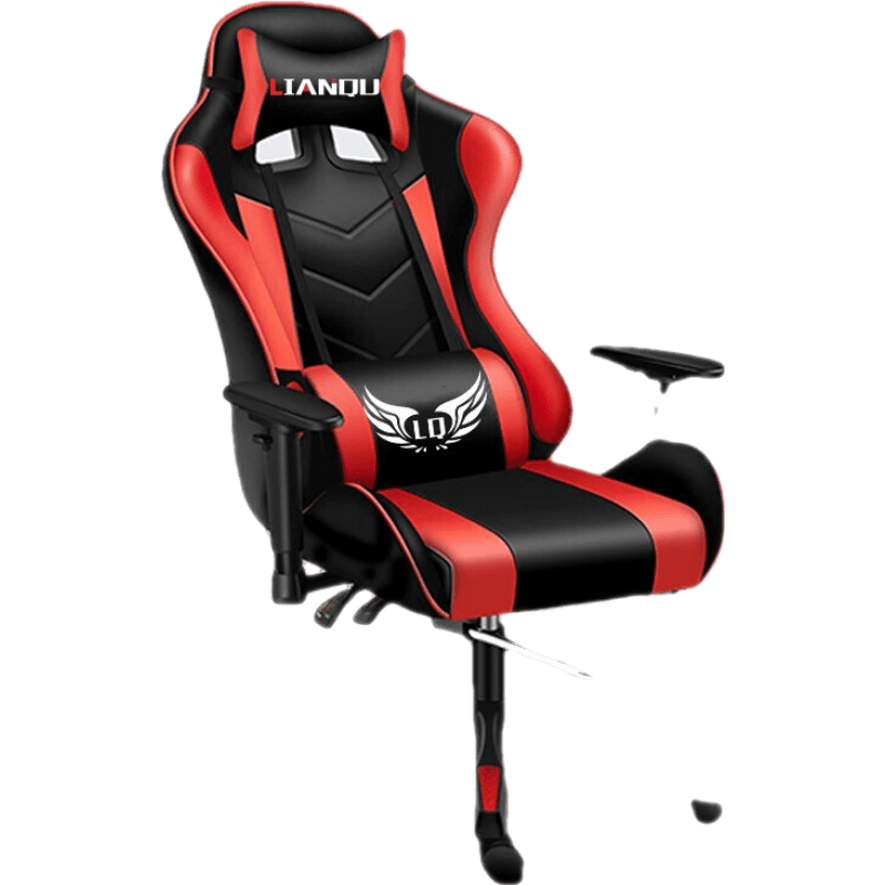 知渡 电脑椅电竞椅游戏椅老板椅家用舒适网吧升降可躺主播座椅椅子靠背 黑红色竞技款+搁脚