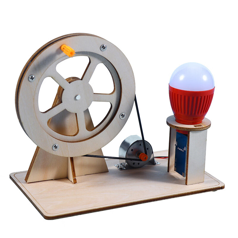 好沐音（haomuyin）儿童小学生科创教玩具手摇自创发电机USB灯泡发光物理电实验 物理电实验