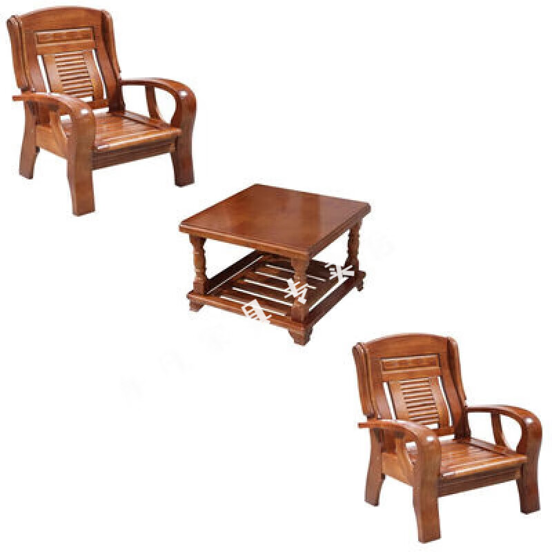 文尚嘉实木连帮椅全实木老式普通木头三人联邦座椅小户型客厅 电视 1