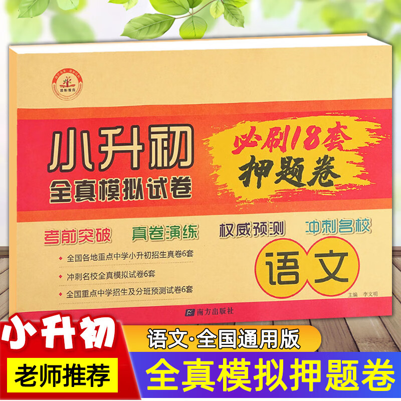 全国通用版语文部编人教小升初全真模拟试卷必刷18套押题卷考前突破小学升初中高押题模拟试卷毕业总复习