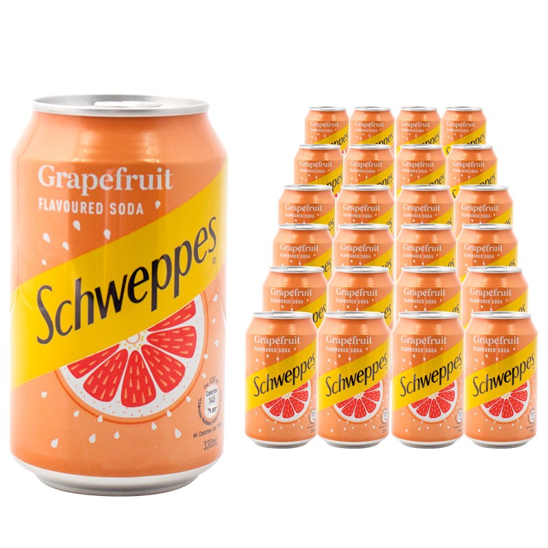 玉泉(schweppes)香港进口西柚味苏打忌廉汽水易拉罐碳酸饮料可整箱