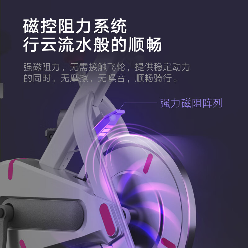 小米石智能动感单车家用款健身车室内运动脚踏自行车健身房运动器材的 【舒适运动骑行款】白色