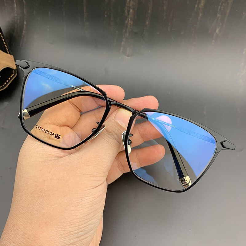 简丹(jiandan)剋萝心眼镜框男商务大方框纯钛超轻大脸大框复古防蓝光