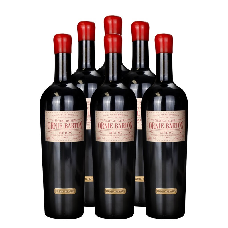 法国进口干红葡萄酒欧尼巴顿 原瓶进口家族14度红酒750ml*6瓶 礼盒装