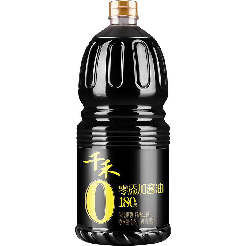 千禾 酱油 180天特级生抽  酿造酱油1.8L 不使用添加剂 25.42元