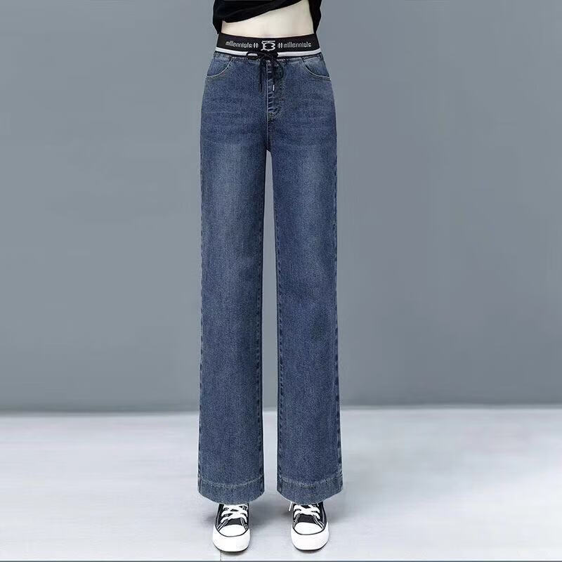 奕菓秋冬天穿的适合腿粗的女士大码女裤不加绒/加绒】松紧腰系带高腰