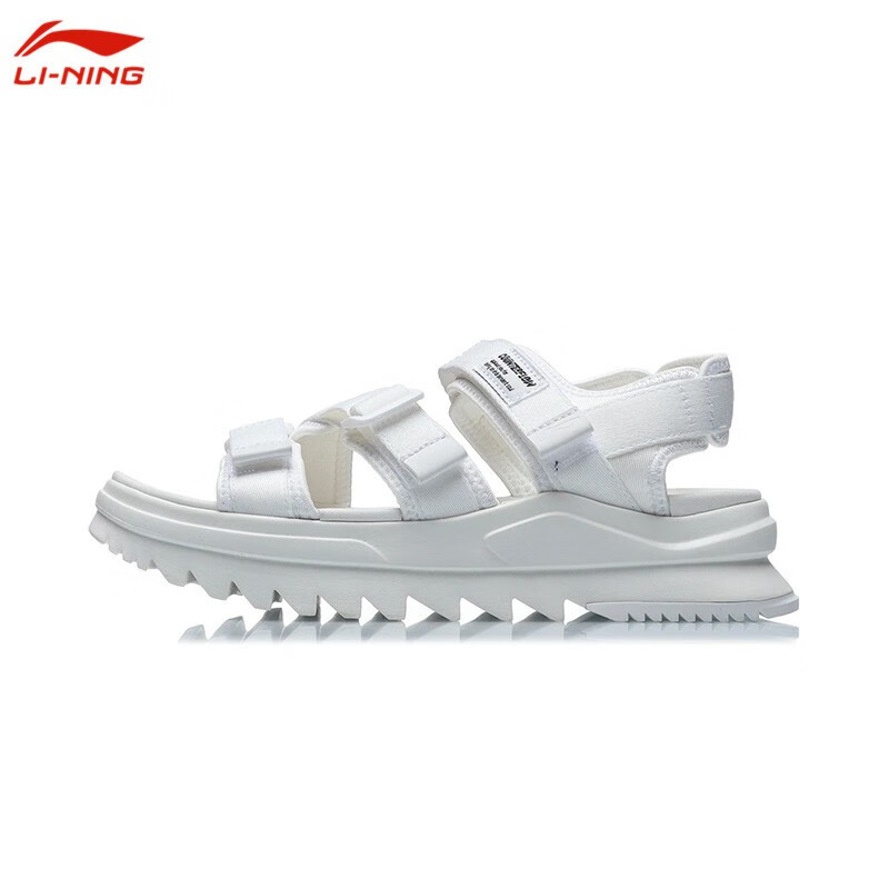 李宁凉鞋女子春季款时尚潮流舒适运动沙滩鞋 白色-8 35
