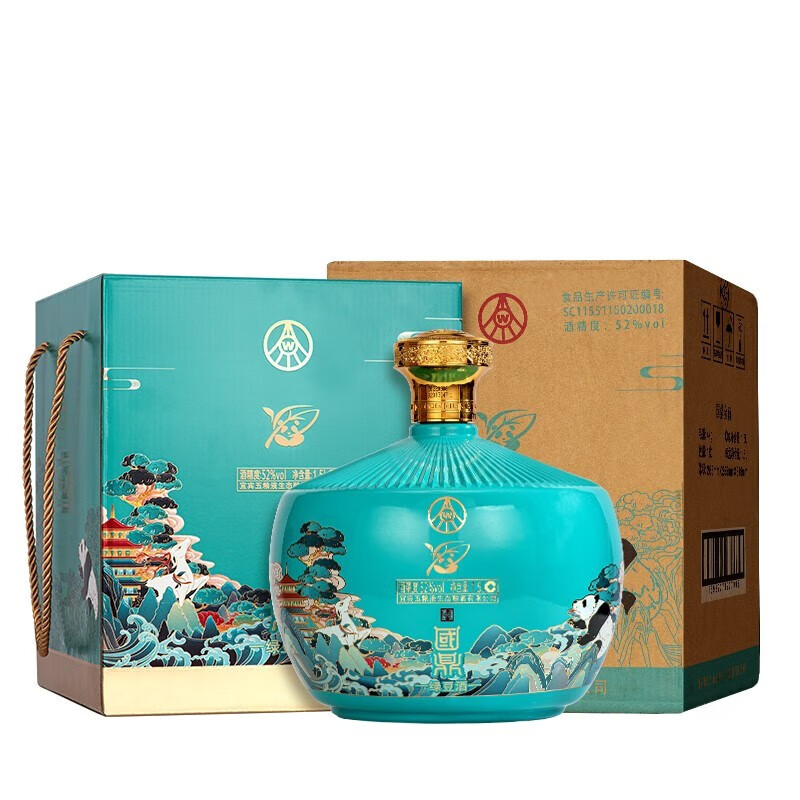 五粮液生态酿酒公司 52度 1.5l 1瓶 国鼎熊猫 收藏摆柜礼盒酒