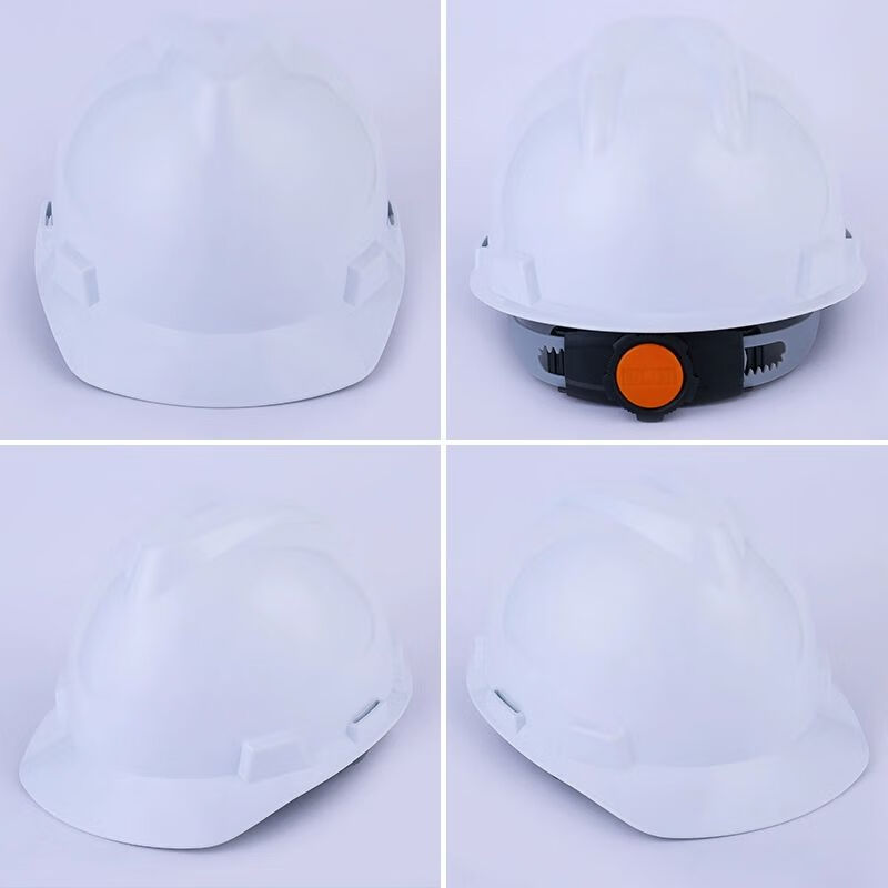 专特国标工地安全帽透气加厚建筑工程电工施工头领导头盔定制印字 V型白色