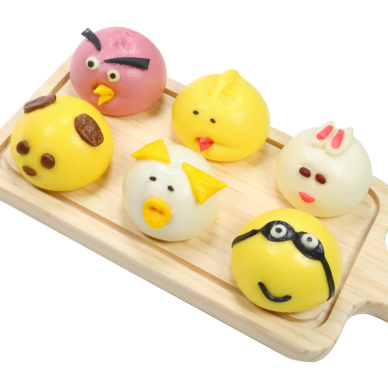 艺面缘(yimianyuan)卡通馒头包子儿童早餐半成品速食果蔬奶黄包子小