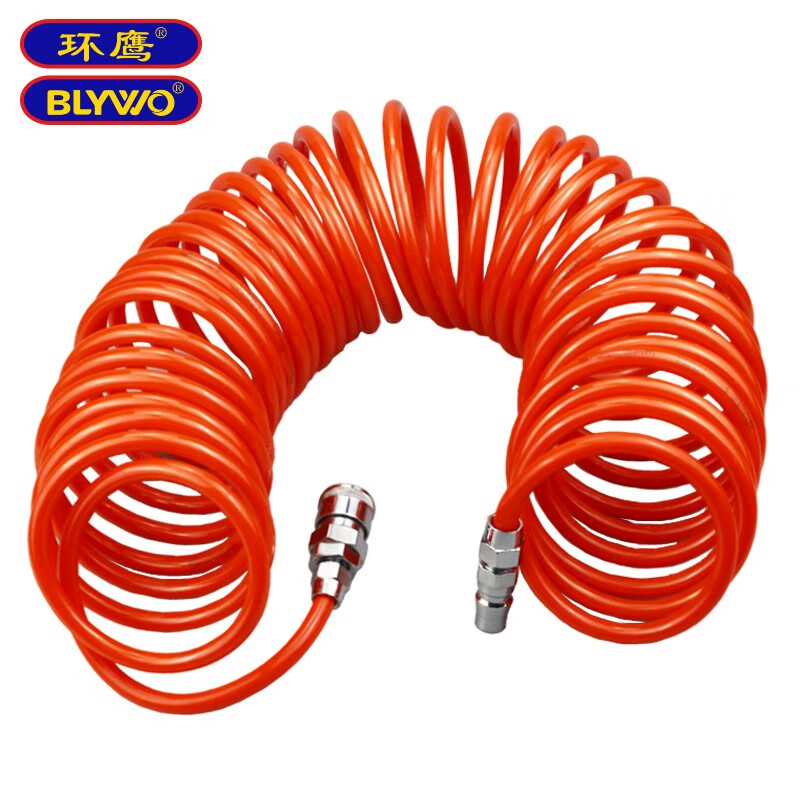 环鹰 高压气管软管pu气动管伸缩弹簧管空压机pu管风管带气动快速接头