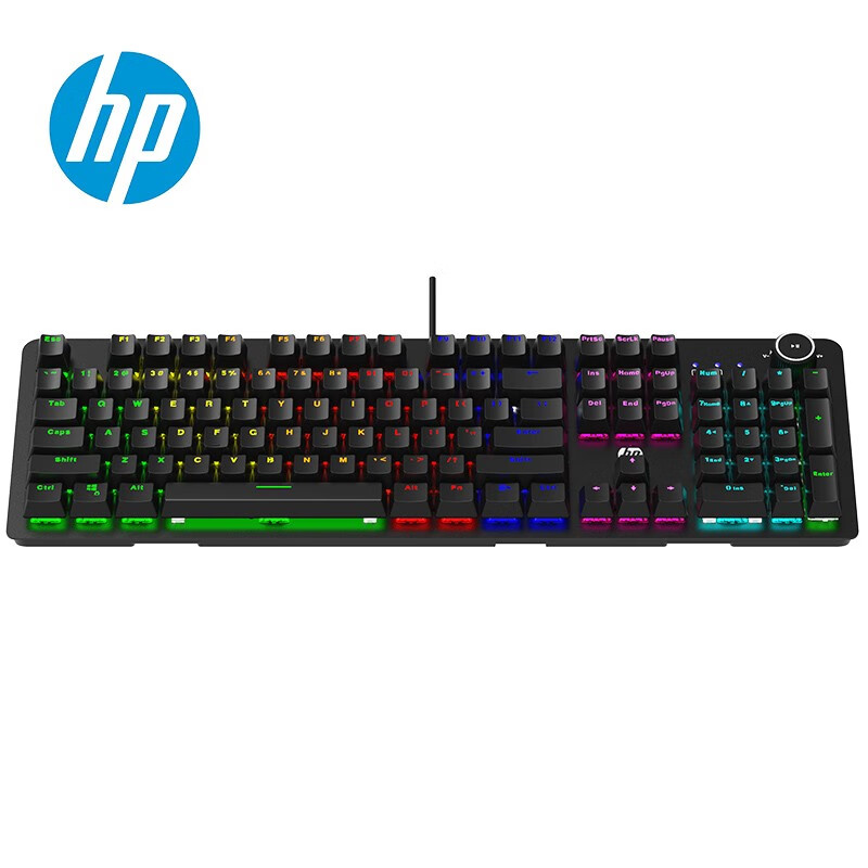 惠普（HP）K10G有线机械键盘 USB网吧电竞游戏104键全尺寸背光机械键盘自定义宏功能办公键盘 K10G机械键盘黑色【混光红轴】