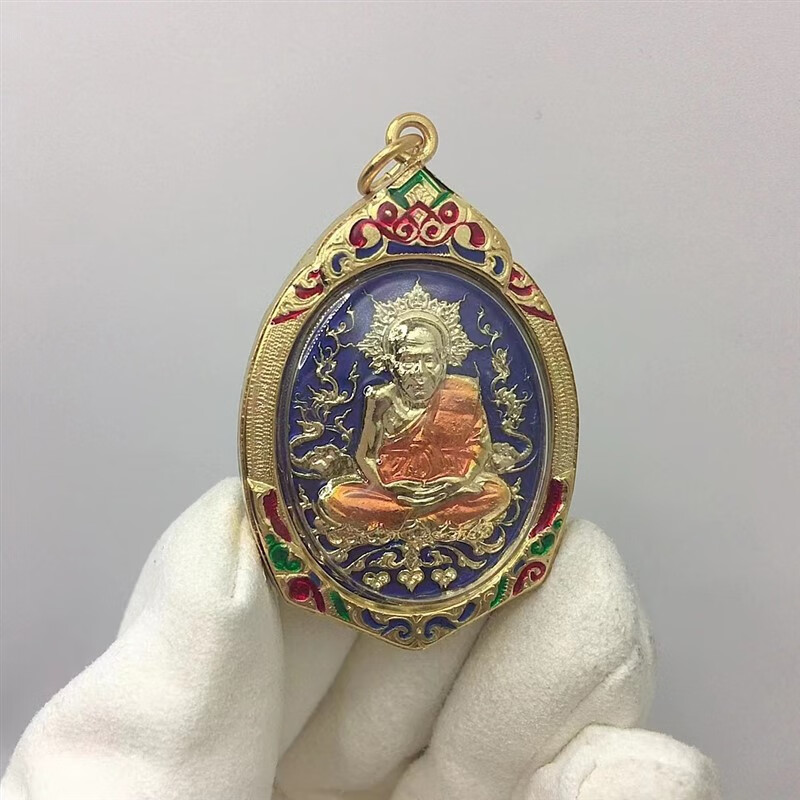 暗杠泰国特色佛牌 龙婆托自身  吊坠女生项链男生项链 绿色