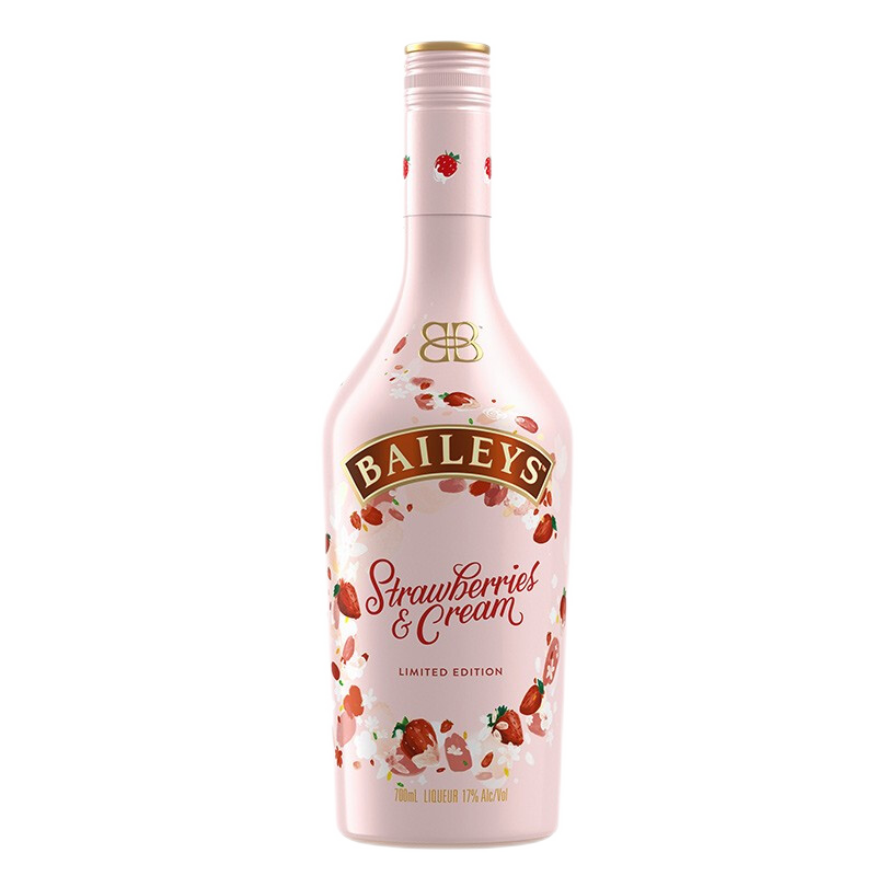 百利甜酒（Baileys）奶油力娇酒 利口配制酒 爱尔兰原装进口洋酒 【临期】草莓味 700ml